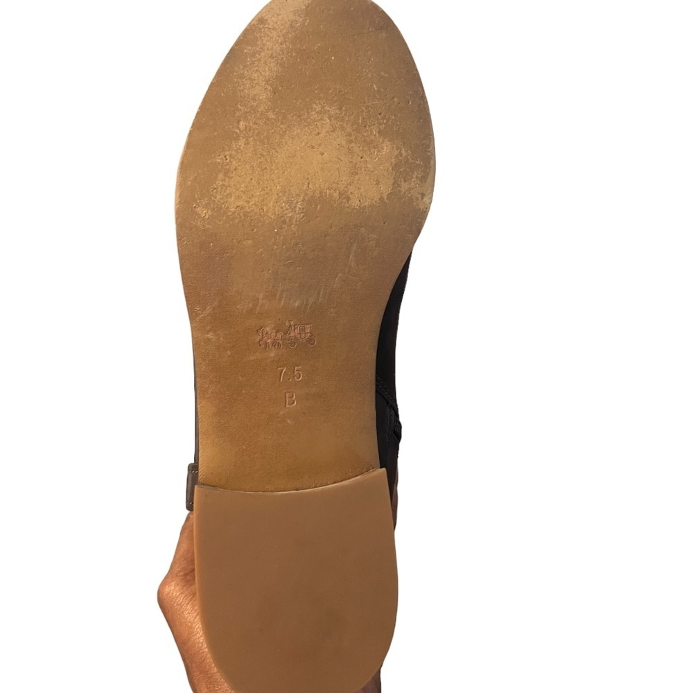 Coach Mabel Leather Western Chain Riding Boots in color Dark Smoke Size 7.5B - Picture 12 of 14